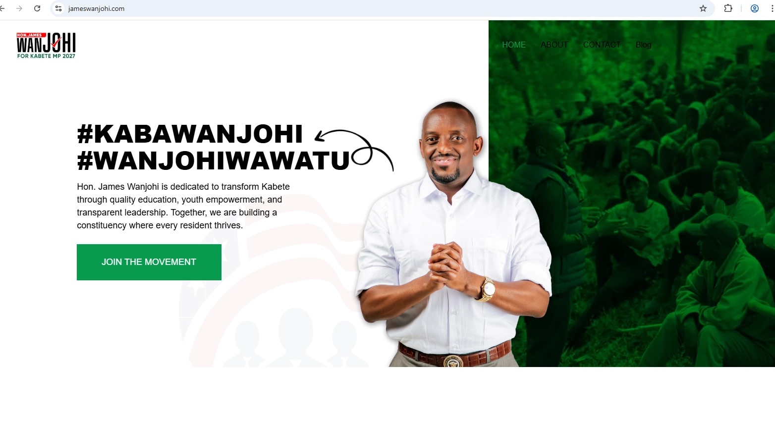 Political Website for Hon. James Wanjohi – Kabete Constituency